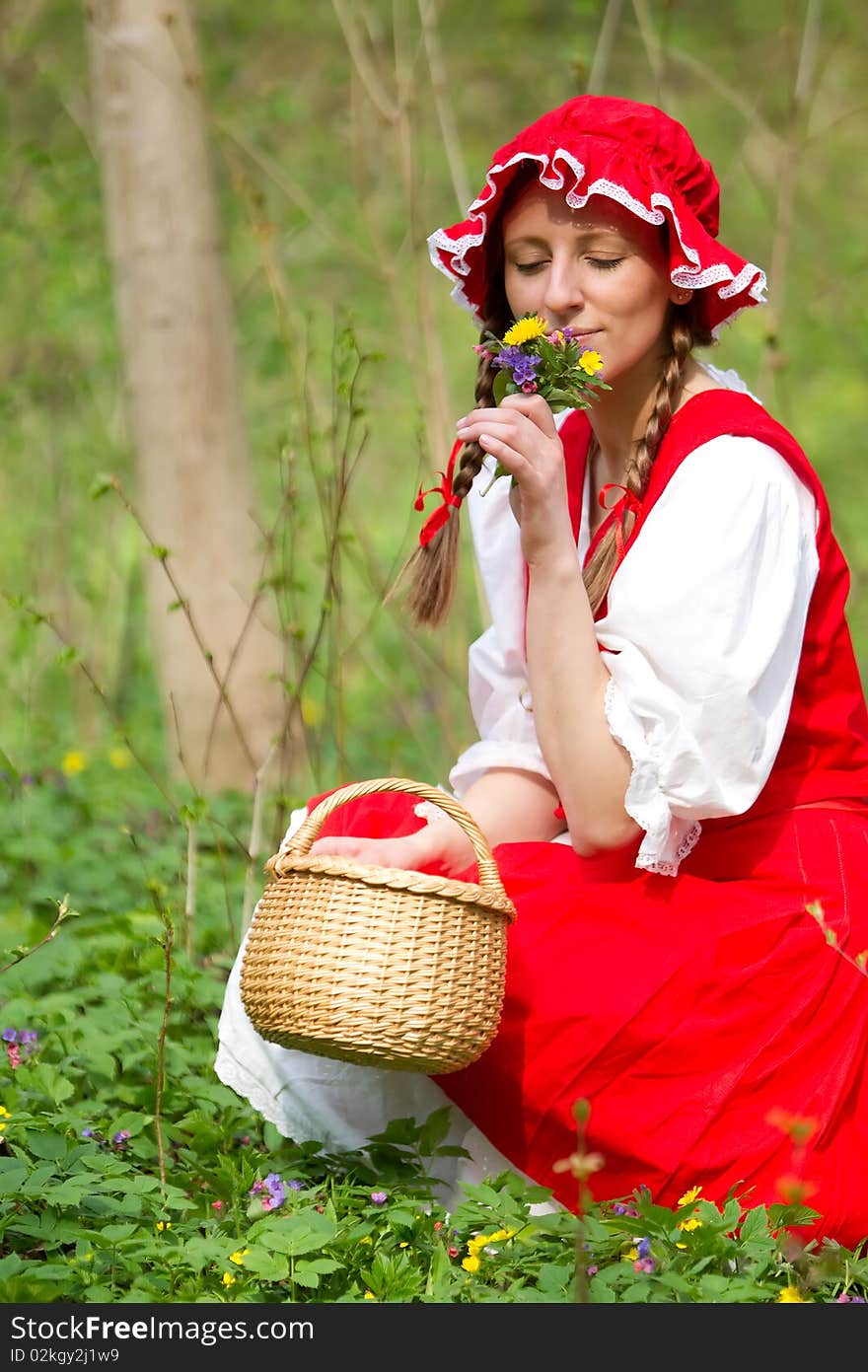 Little Red Riding Hood in the wood