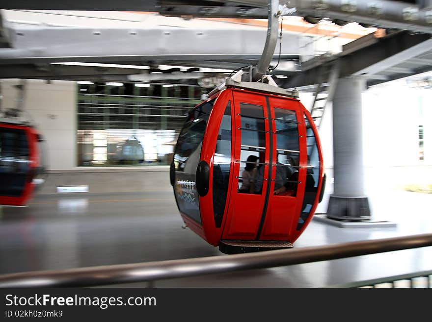 Taken in Sun Moon Lake, The Aerial tramway was moving,