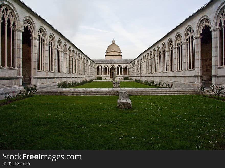 Ebraic cemetery in pisa, piazza miracoli near the tower