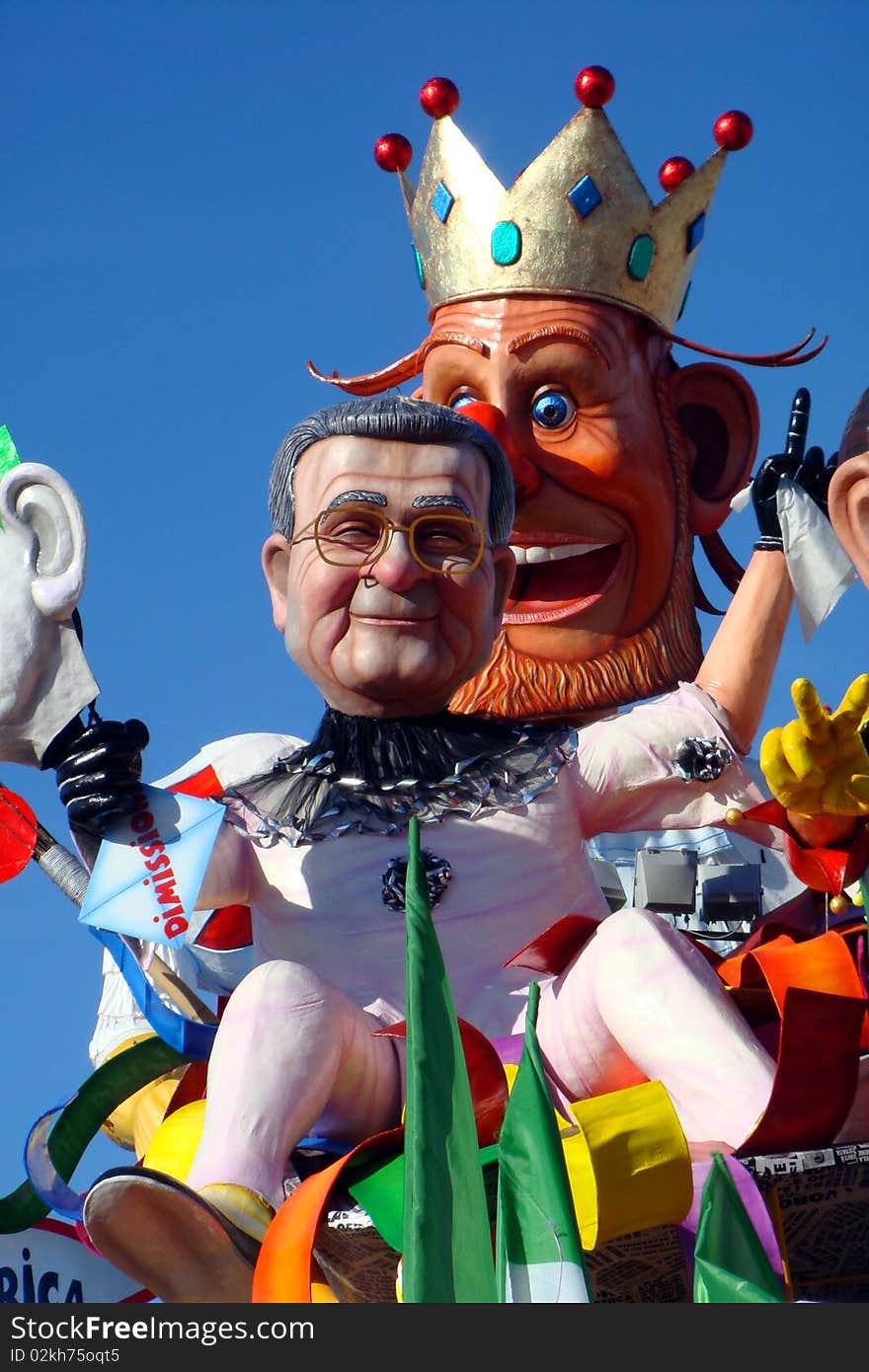 Allegoric cart of Viareggio carnival featuring Prodi