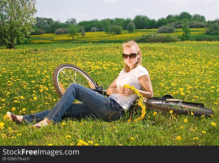 Woman with bicycle