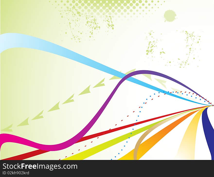 Abstract green web with grunge vector illustration