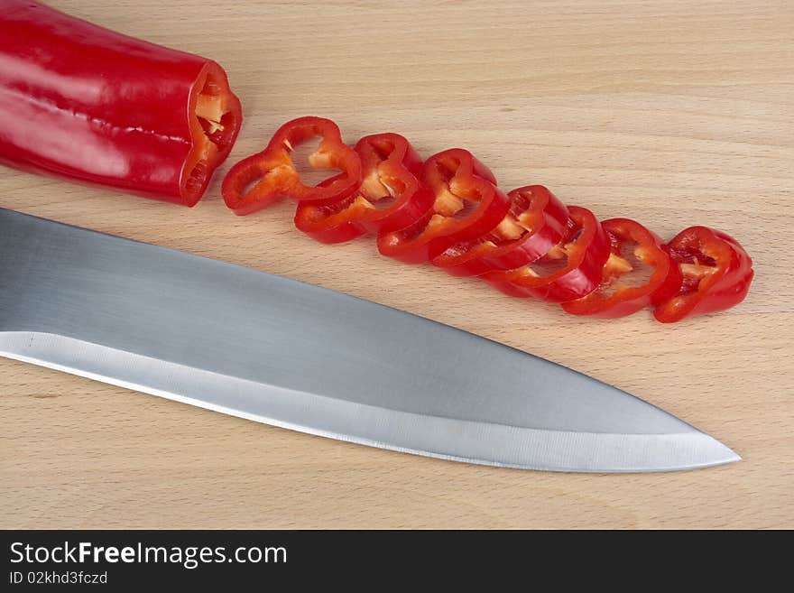 Cut Sweet red peppers