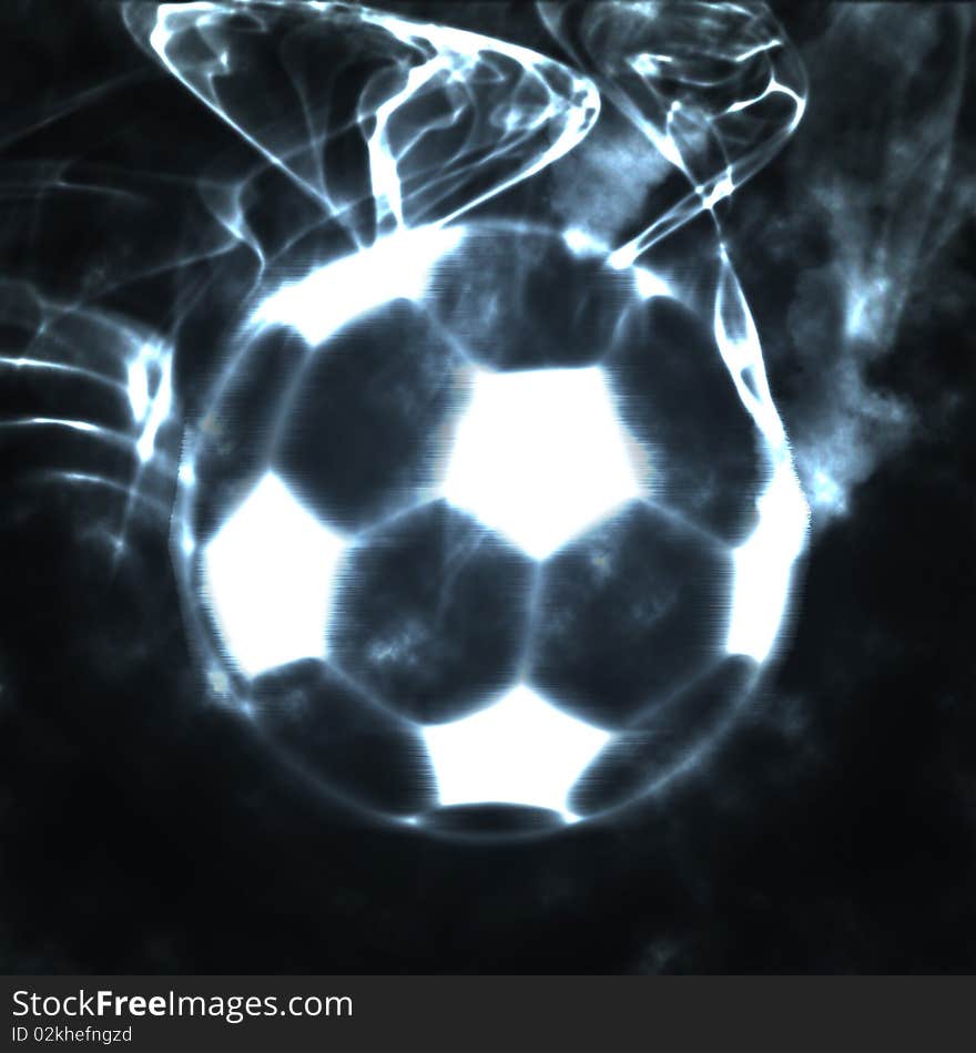 Abstract ball in the smoke