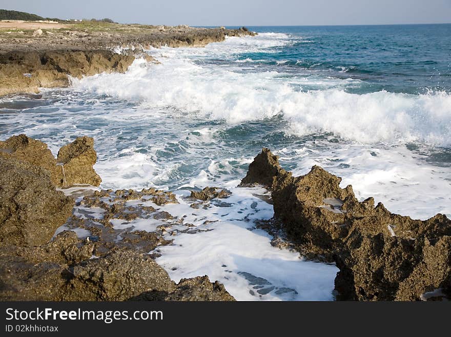 Rocks on the mediterranean sea in Italy