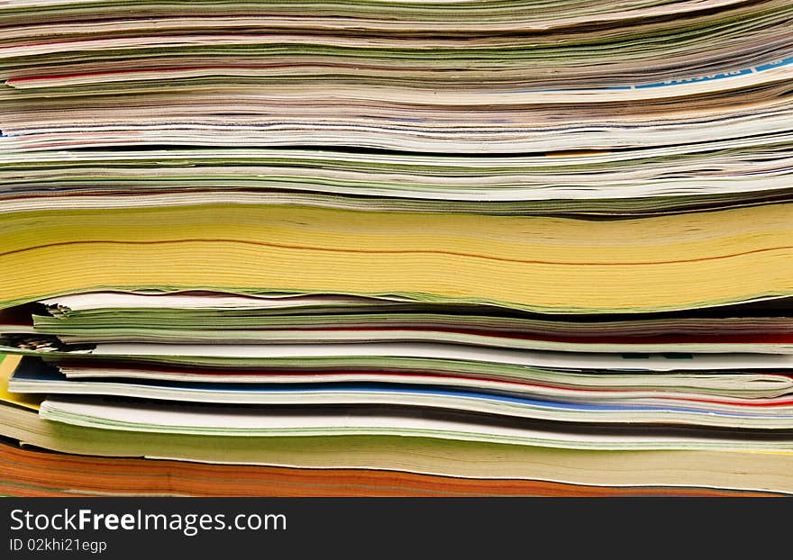 Stack of magazines for recycling