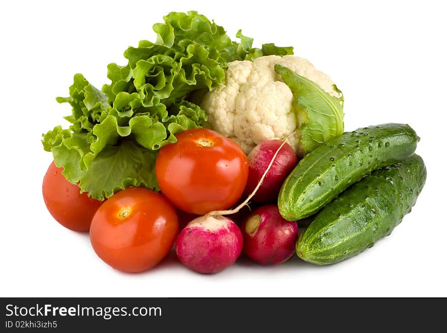 Fresh vegetables isolated on white background. Fresh vegetables isolated on white background