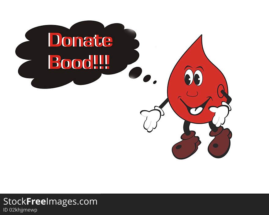 Illustration giving message to donate blood.