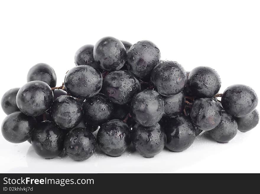 Grapes closeup isolated over white