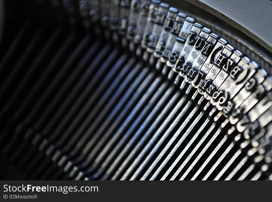 A detail view of old antique typewriter