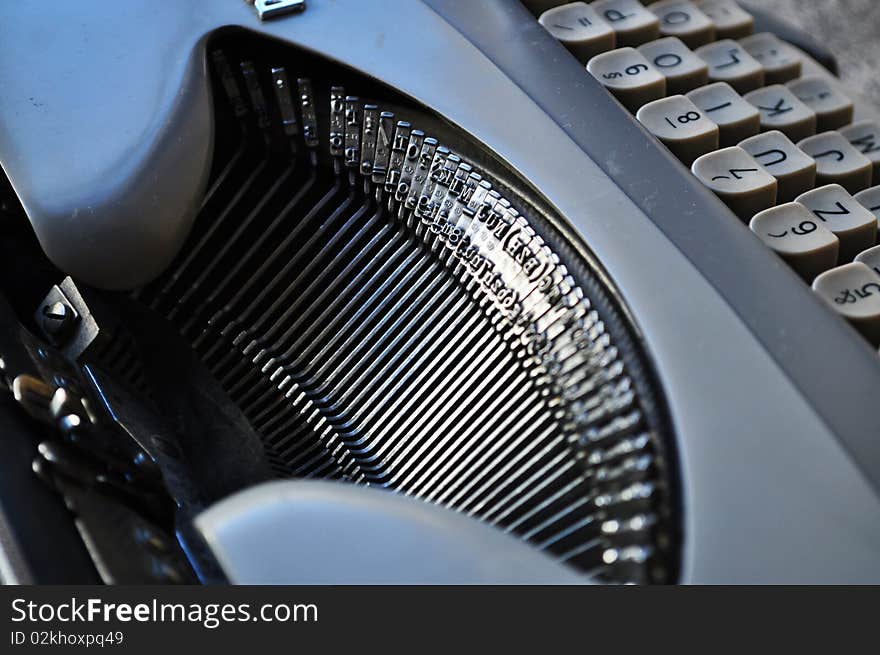 a detail view of old antique typewriter