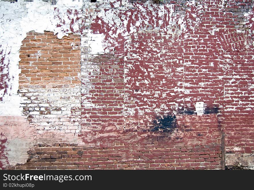 150 Year Old Red brick wall with multiple brick types and mortar pattern. 150 Year Old Red brick wall with multiple brick types and mortar pattern