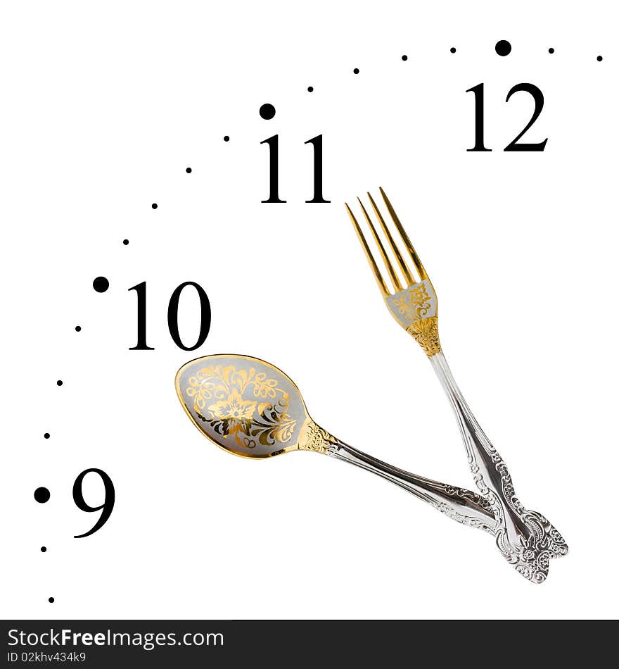 Clock Made Of Spoon And Fork