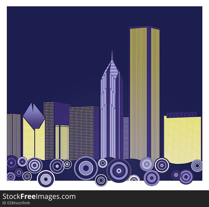 Background of city downtown skyline. Background of city downtown skyline.