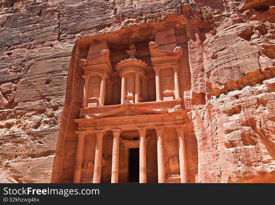 The Treasury is probably a royal tomb or temple. Petra. Jordan.