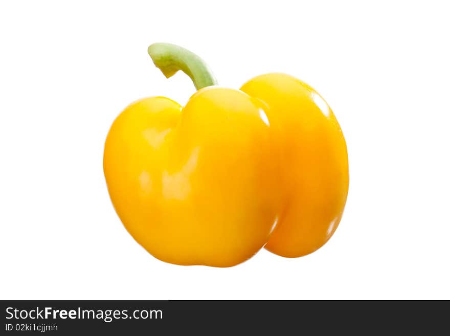 Yellow Paprika on white background