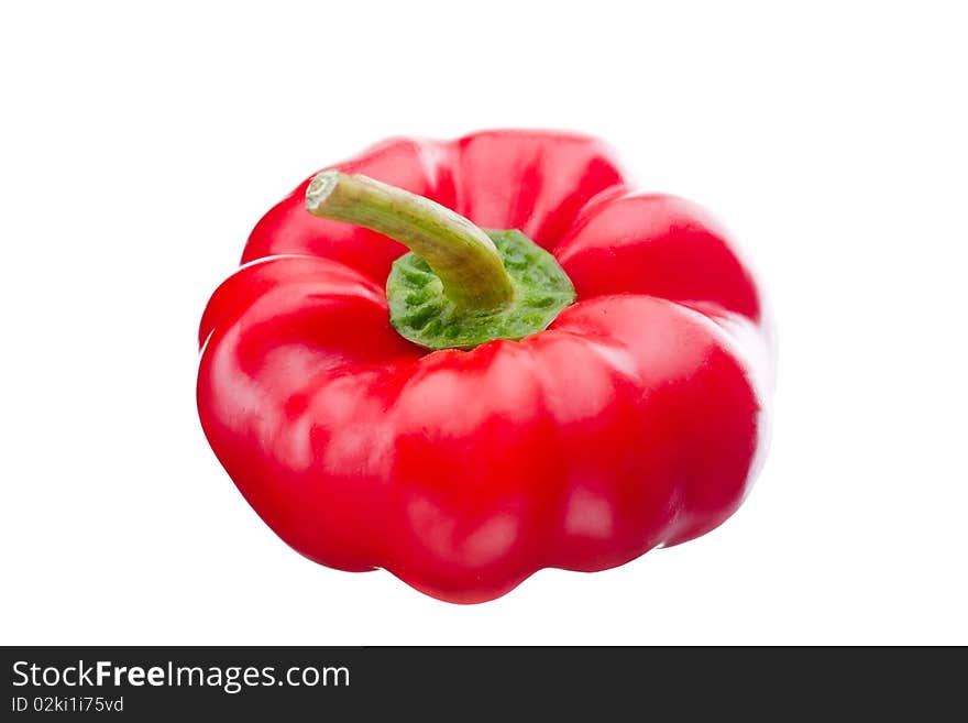 Red Paprika on white background