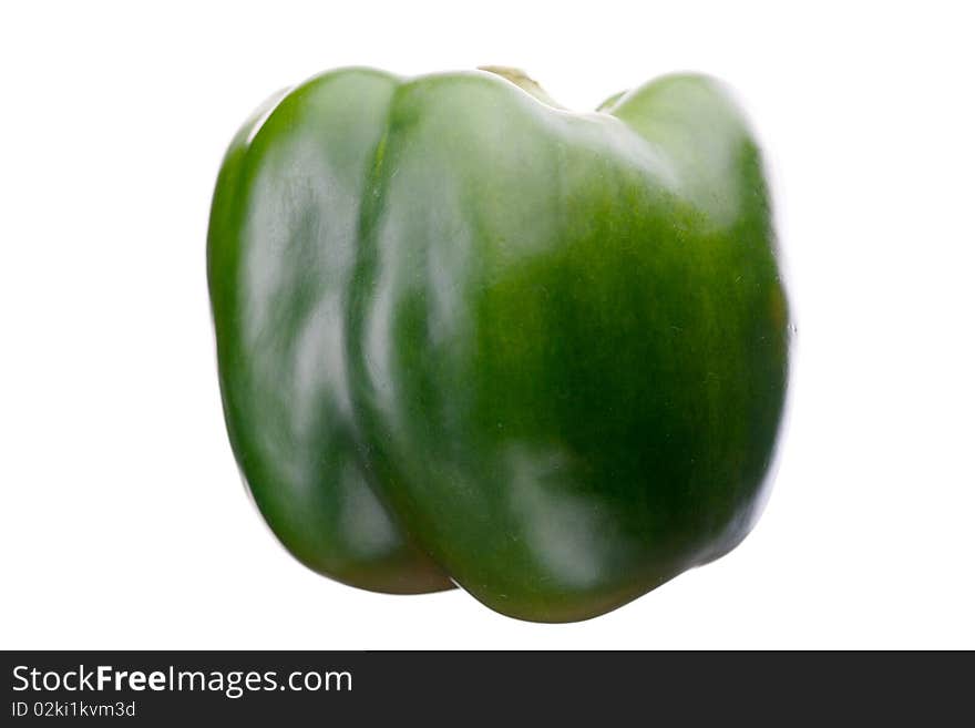 Green Paprika On White Background