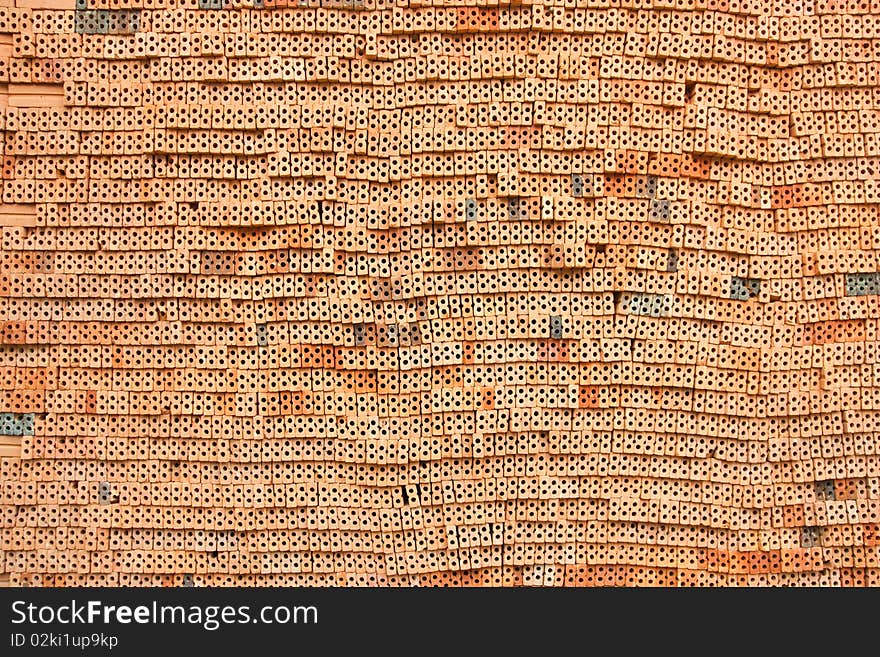 Pile of brick for construction