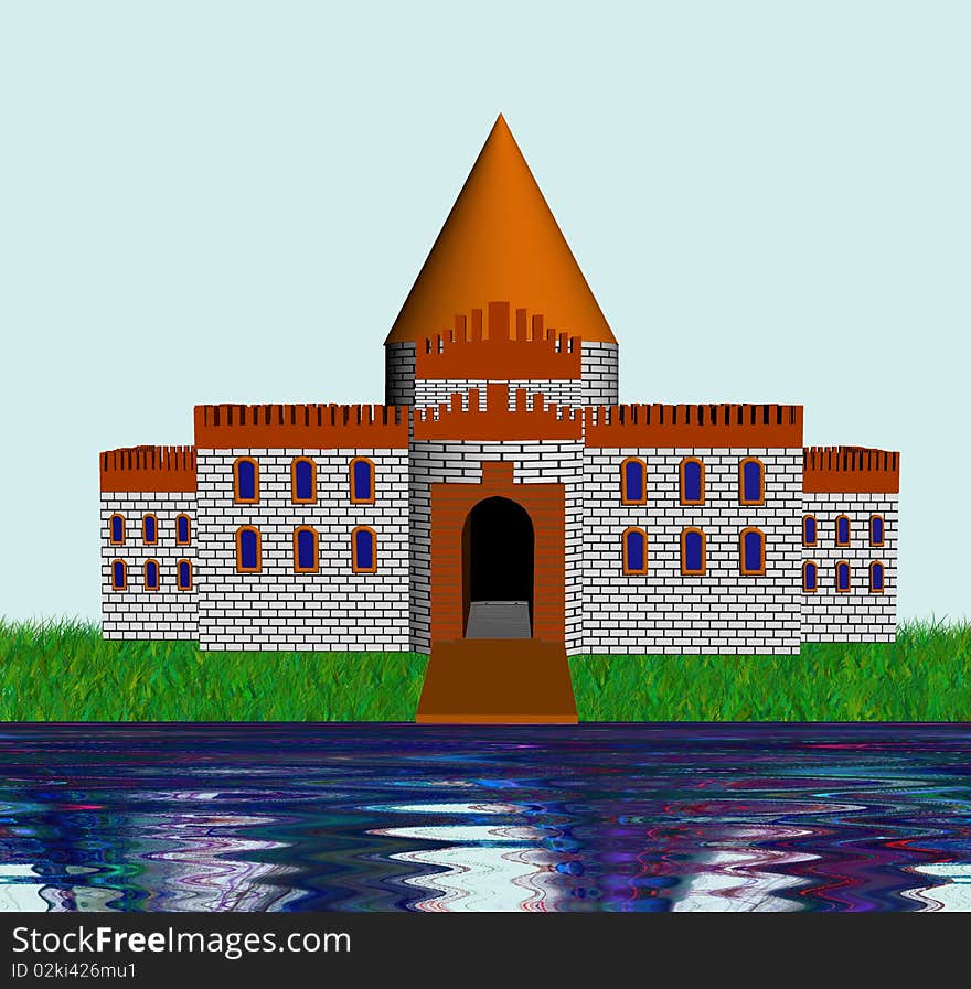 Ancient castle from a brick