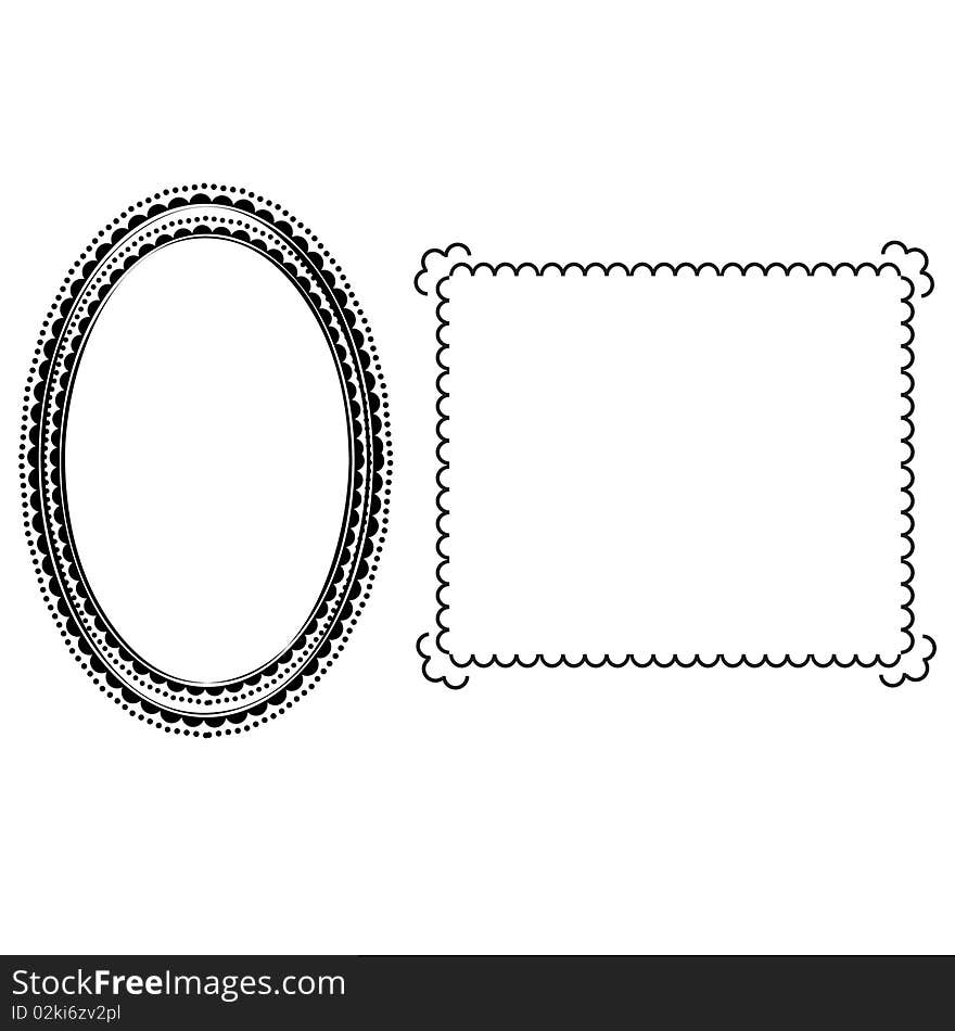 Vector illustration of a black border set. Vector illustration of a black border set