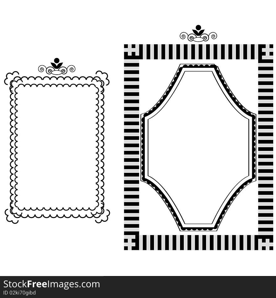 Vector illustration of a black border set. Vector illustration of a black border set