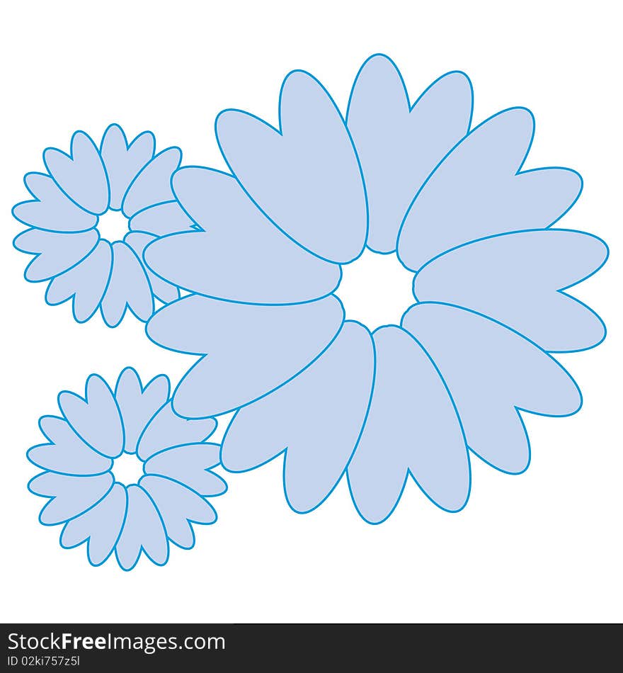 A beautiful  vector illustration set of flowers