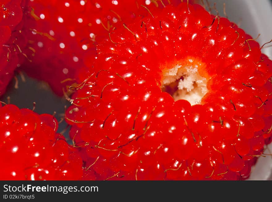 The red fruit of mock-strawberry in the field, itâ€™s very delicious