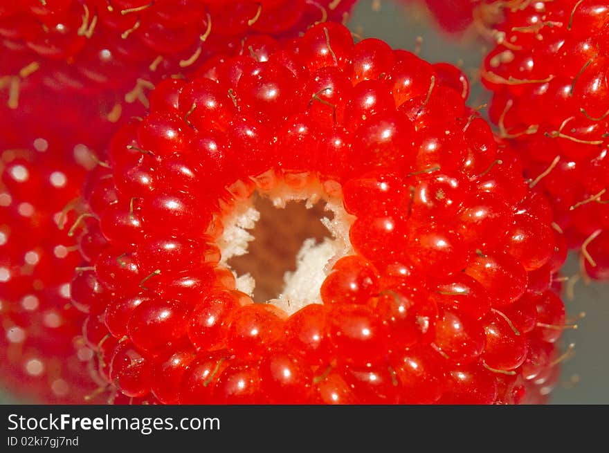 The red fruit of mock-strawberry in the field, itâ€™s very delicious