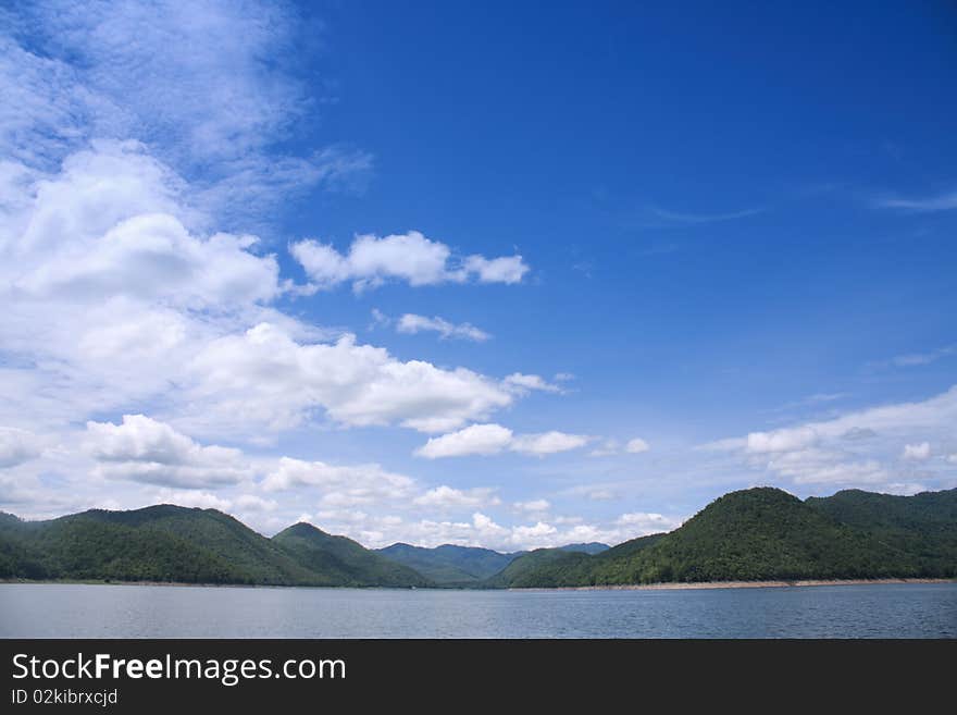 Landscapes on the dam in thailand,travel in thailand. Landscapes on the dam in thailand,travel in thailand