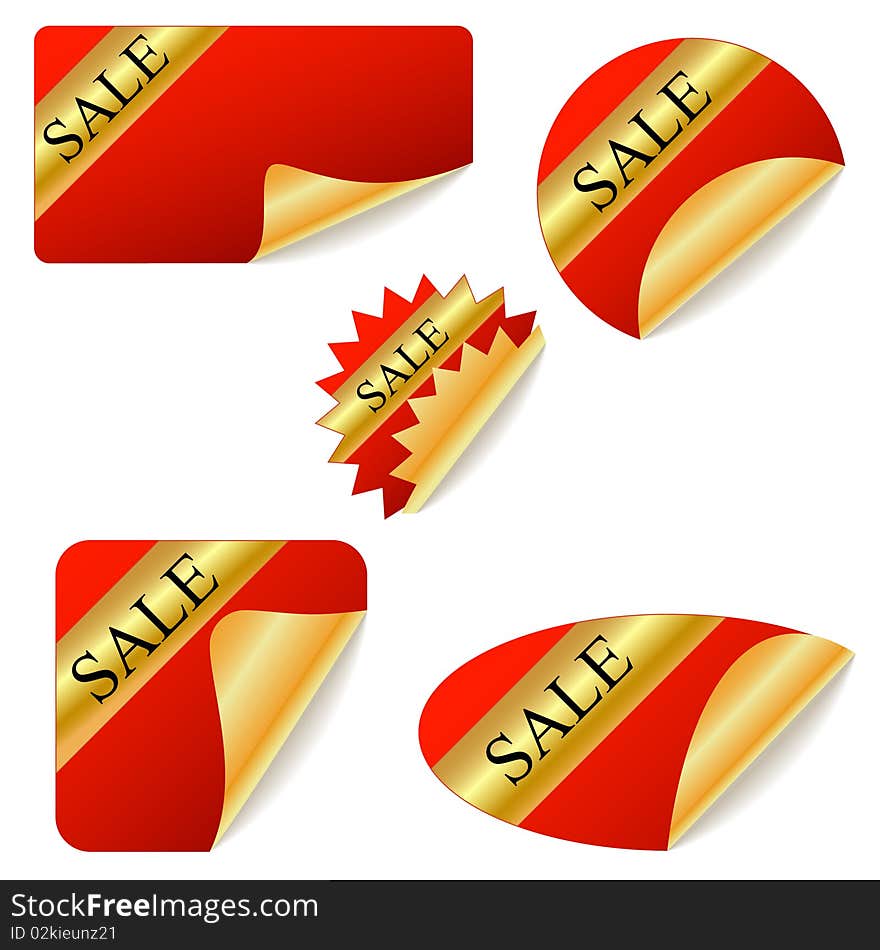 Set of red sale stickers. Set of red sale stickers