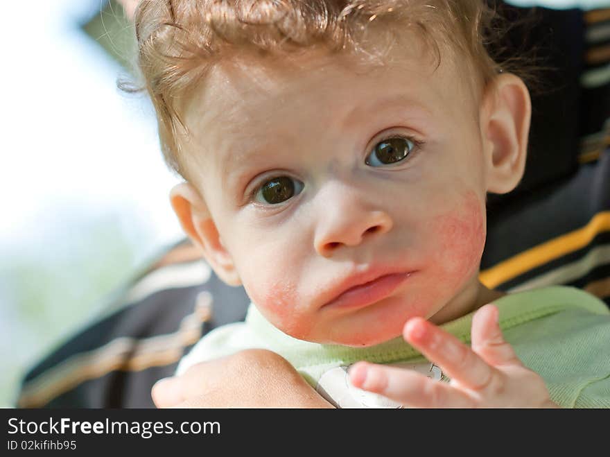 Portrait of a surprised baby. Portrait of a surprised baby