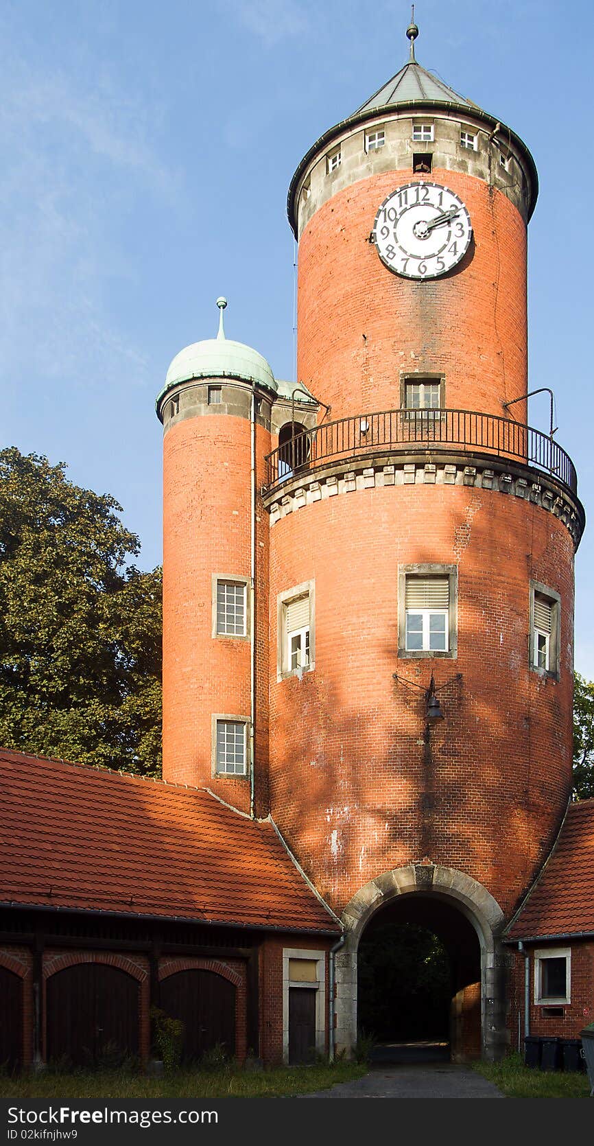 The bricks tower with clocktower