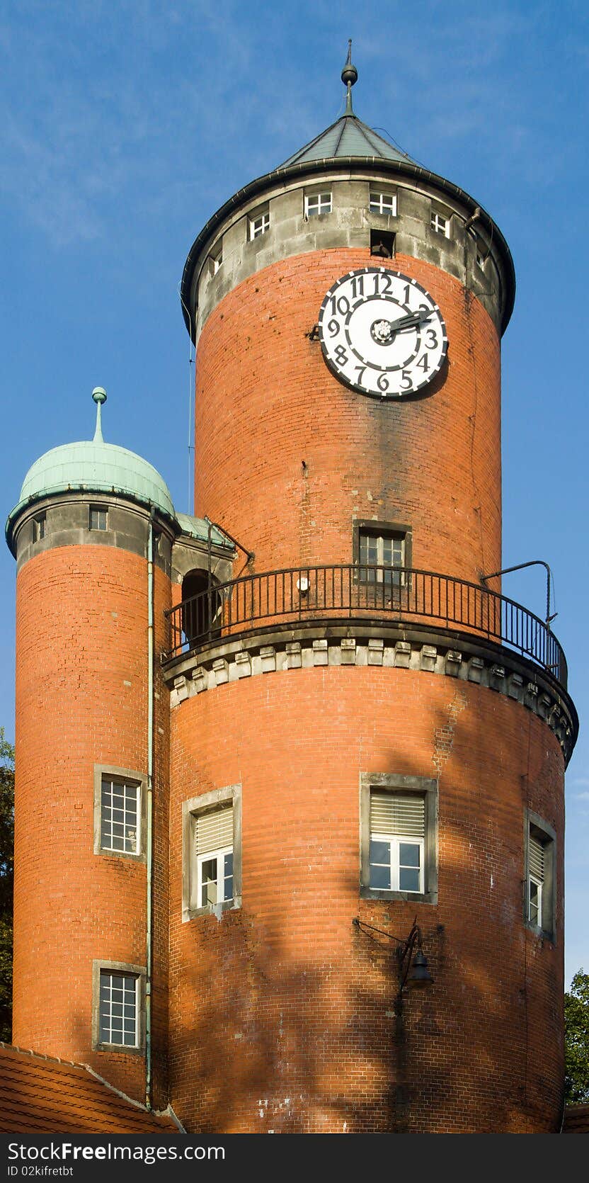 The bricks tower with clocktower