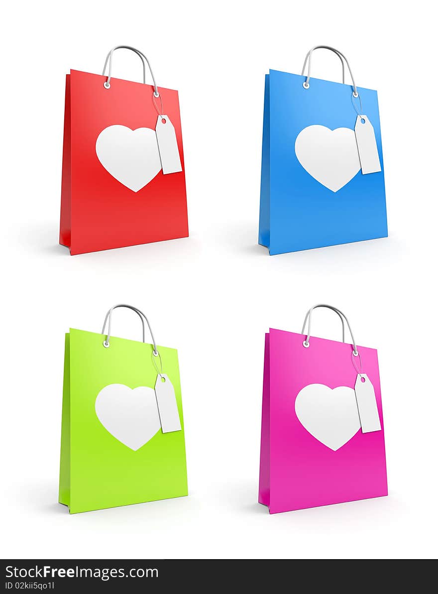 Bags for valentine's day. Isolated on white. If you need custom image or change already existing image. Write me at: