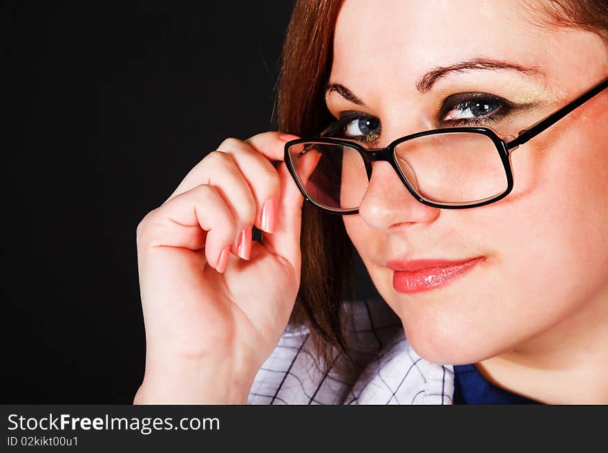 Beautiful girl in eyeglassess