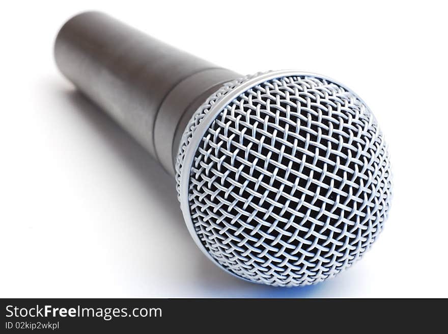 Modern scenic microphone on a white background