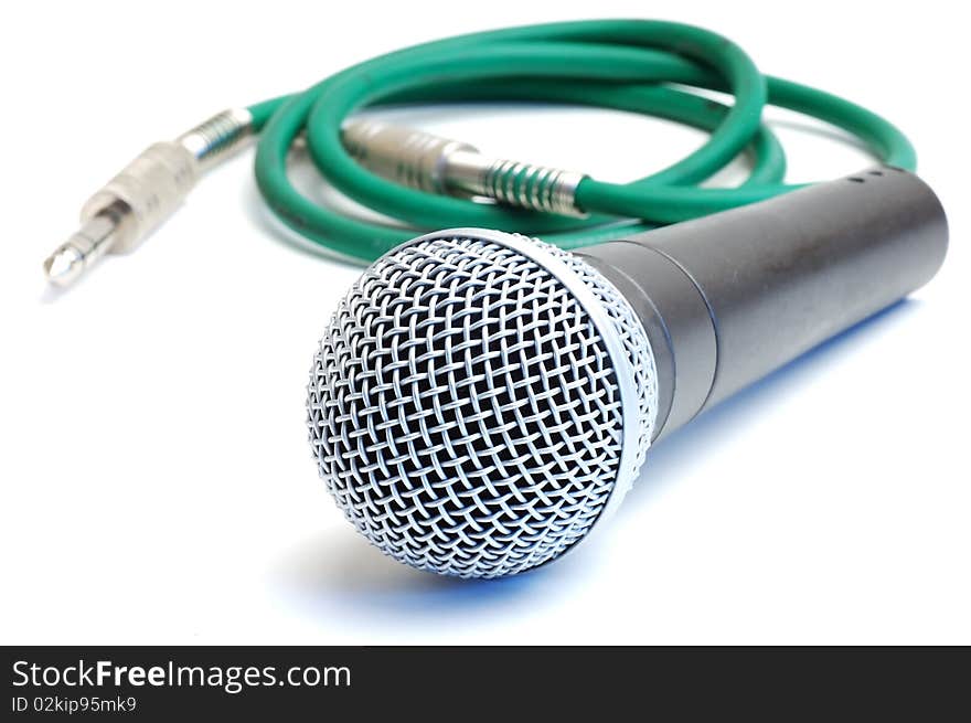 Modern scenic microphone on a white background