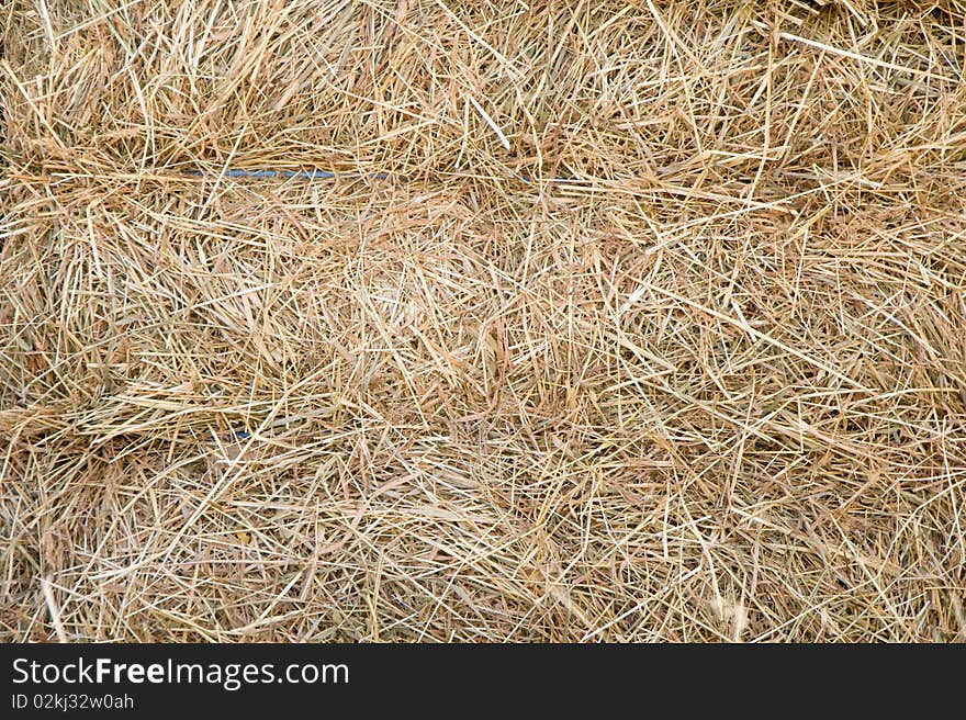 Close up of hay stack.