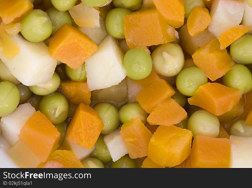 Background of diced mixed vegetables. Background of diced mixed vegetables