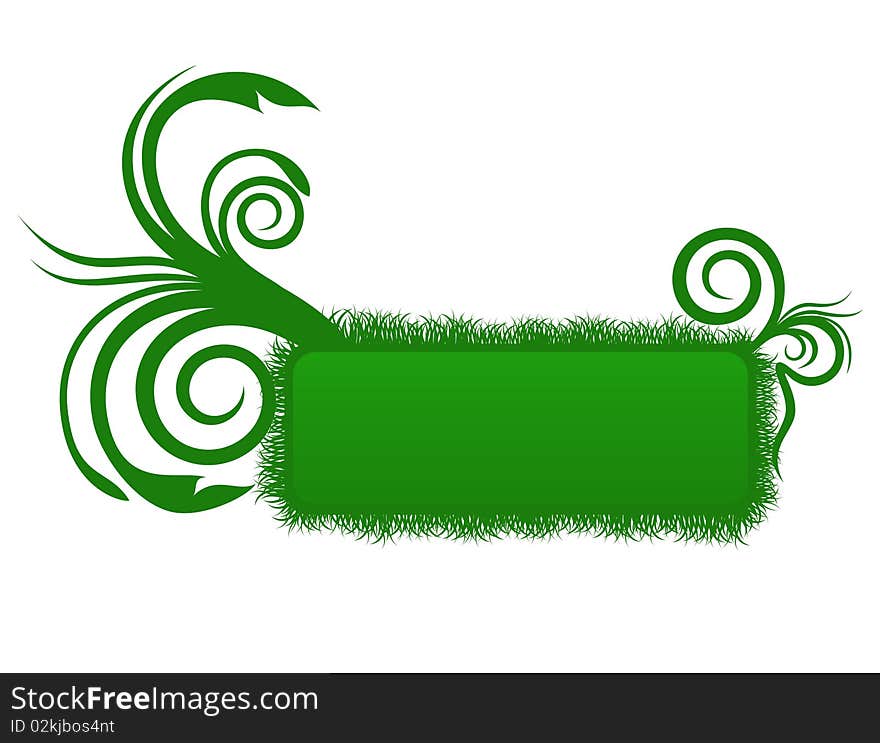 Fresh Summer banner with grass and floral ornament. Fresh Summer banner with grass and floral ornament