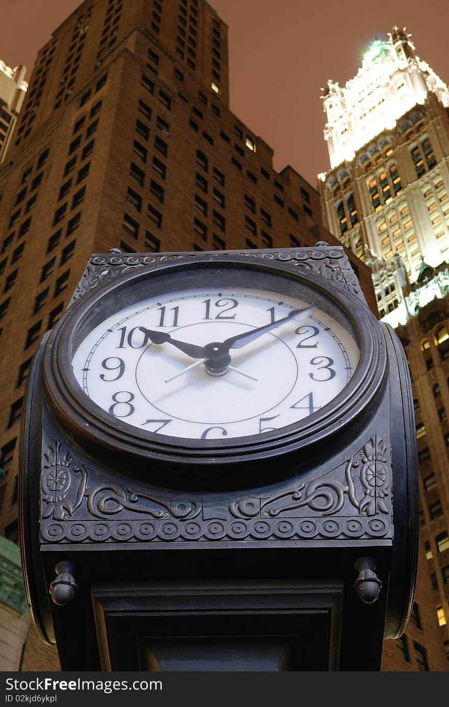 City Clock and Skyscrapers