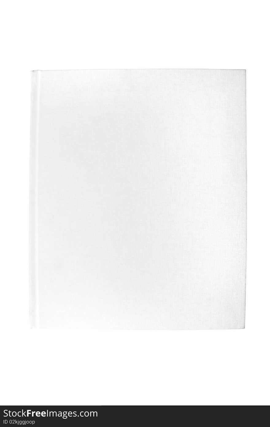 White cloth covered case bound book isolated on white. White cloth covered case bound book isolated on white