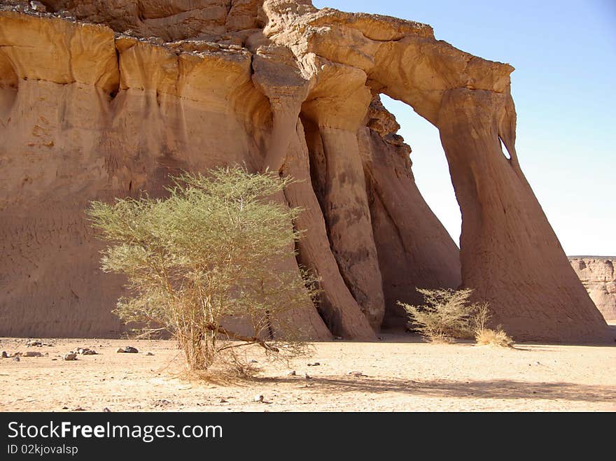 Landscape in the desert of Libya, in Africa. Landscape in the desert of Libya, in Africa