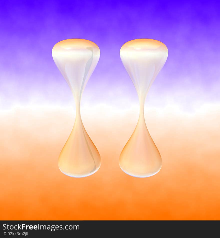 Highly reflective stretched spheres rendered in a gradient environment. Usable for cd cover or just as a 3d artwork.