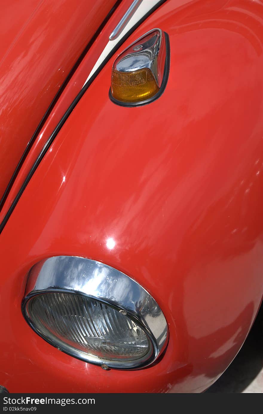 Old vw beetle head light detail