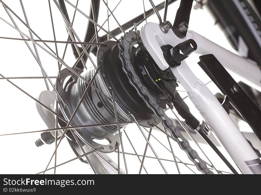 Bicycle detail (Wheel Hub, Chain and Frame). Bicycle detail (Wheel Hub, Chain and Frame)