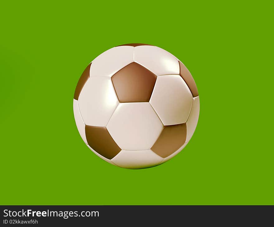 Soccer ball with green background