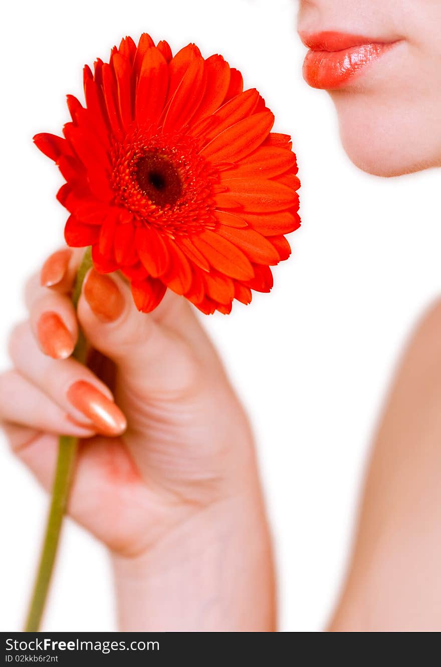 Girl with african daisy