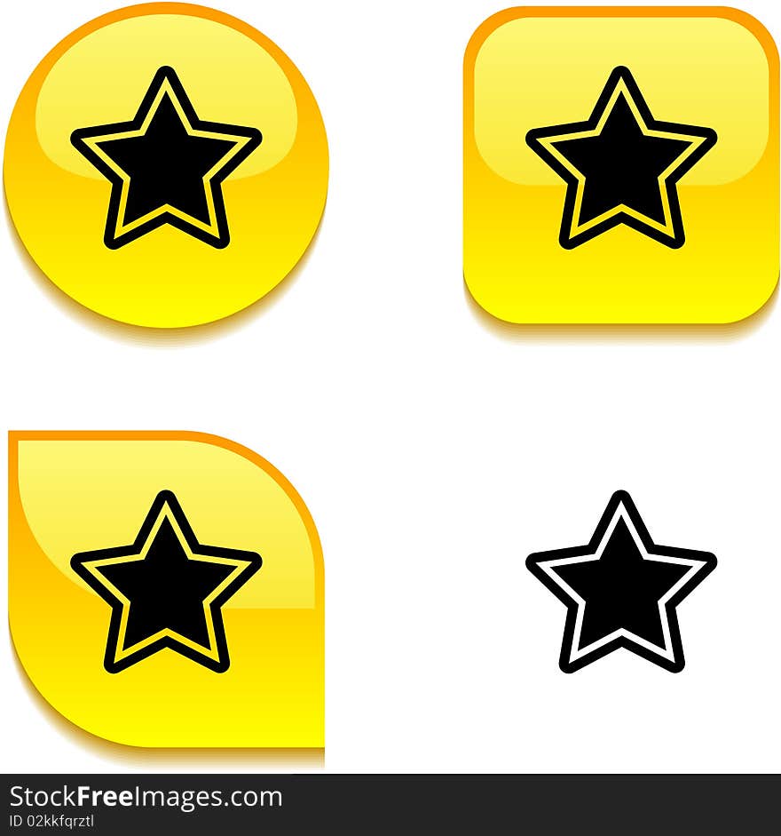 Star glossy button.